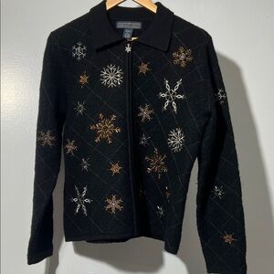 Herman Geist Wool Jacket with Snowflake Embroidery